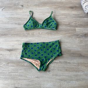 J Crew Polk a Dot High Waisted Swimsuit- medium